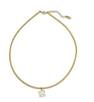 Sparkling Crystal Gold Necklace, Layering Chain Necklace